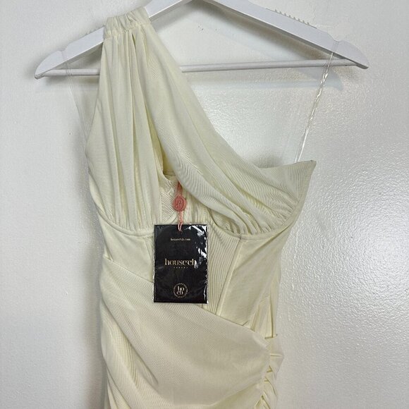 HOUSE OF CB Valentina Asymmetric Cutout One-Shoulder Midi Dress in Ivory XS NWT - Picture 7 of 16